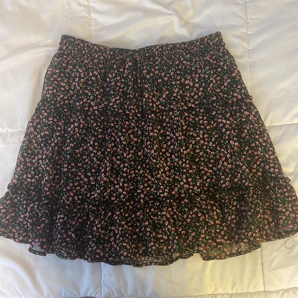 Black and Pink Flower Skirt